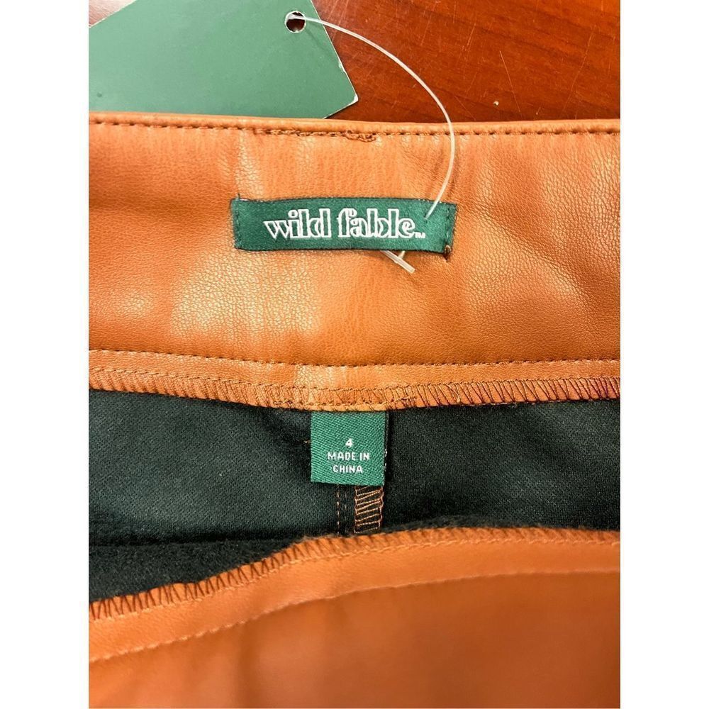 Wild Fable Cognac Faux Leather Short Shorts sz 4 NWT - Picture 5 of 6